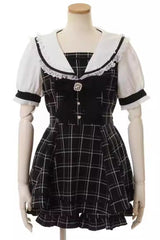 Jirai Kei Short Sleeves Bowknot Lace Sweet Dress Set 4 Colors - Product - 4