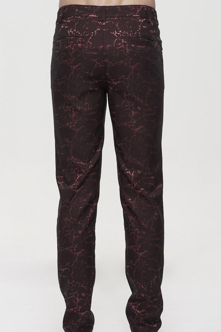 ine Gothic Glossy Pattern Drawstring Lace Decoration Men's Pants - Product - 7