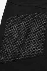 Cracked Leather Stitching Metal Rivet Decoration Mesh Men's Steampunk Pants 2 Colors - Product - 7