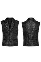 Men's V Collar Sleeveless Print Luxury Gem Four Button Stitching Gothic Vest 2 Colors - Product - 10