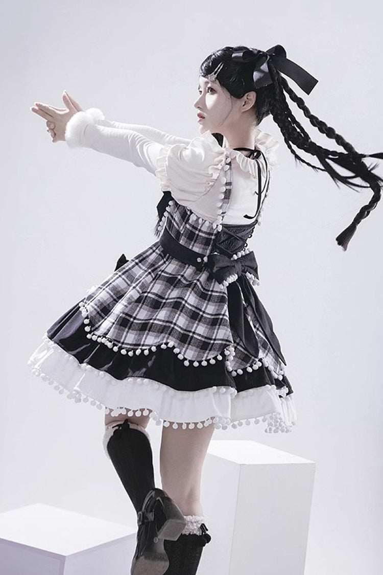 Confession Function Multi-layer Ruffle Bowknot Color Matching Autumn Winter Sweet Lolita Jsk Dress - Product - 21