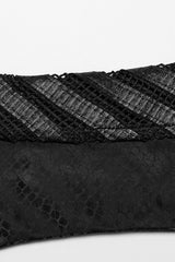 Black Leather Stitching Snake Pattern Lace Mesh Women's Steampunk Arm Sleeves - Product - 8