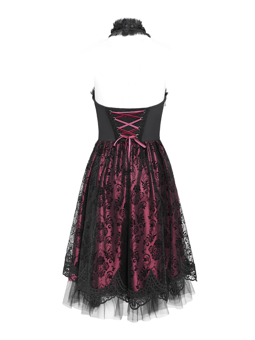 US SALE of Chic Lace and Tulle Gothic Dress with Skeleton Print - image 6