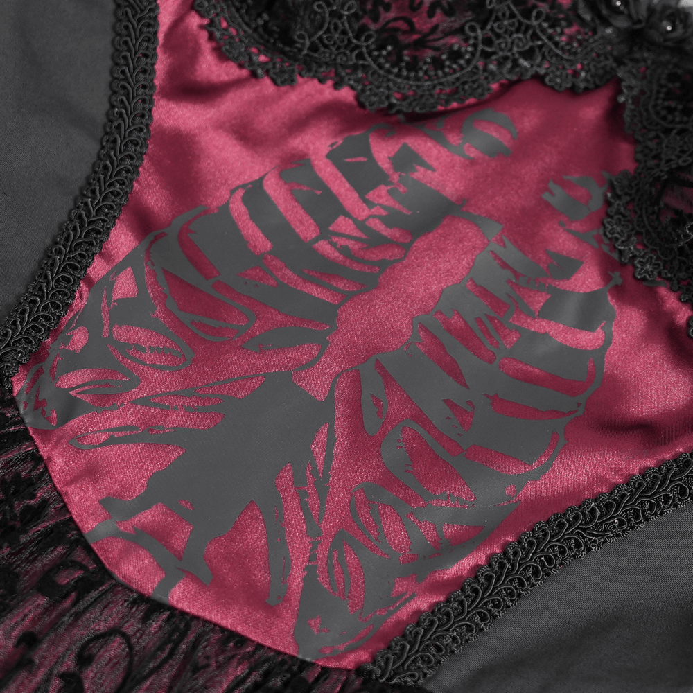 US SALE of Chic Lace and Tulle Gothic Dress with Skeleton Print - image 9