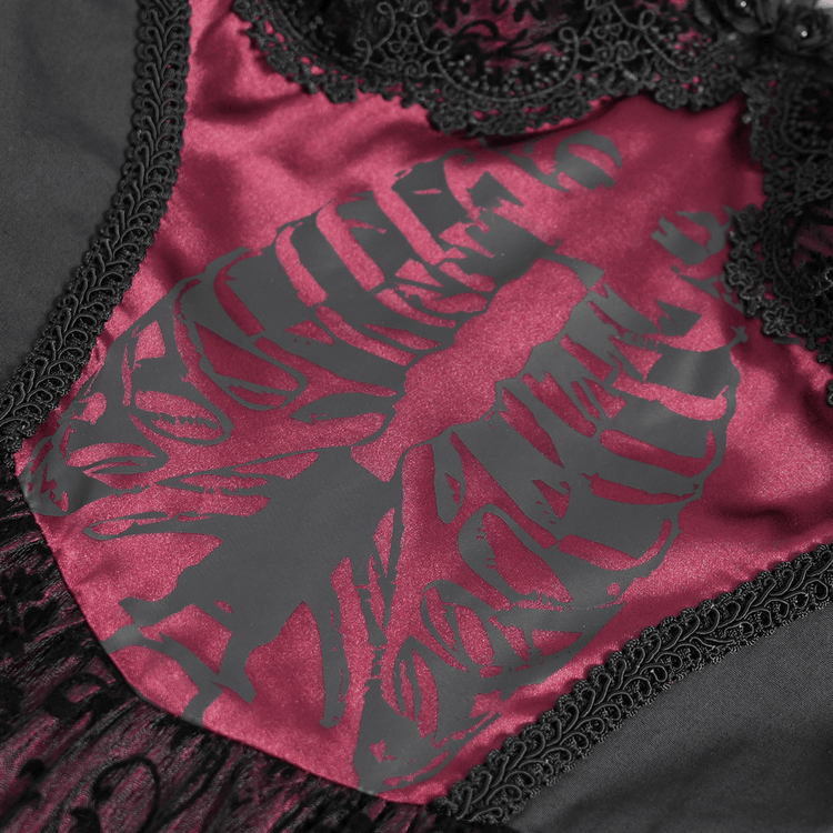 US SALE of Chic Lace and Tulle Gothic Dress with Skeleton Print - image 9