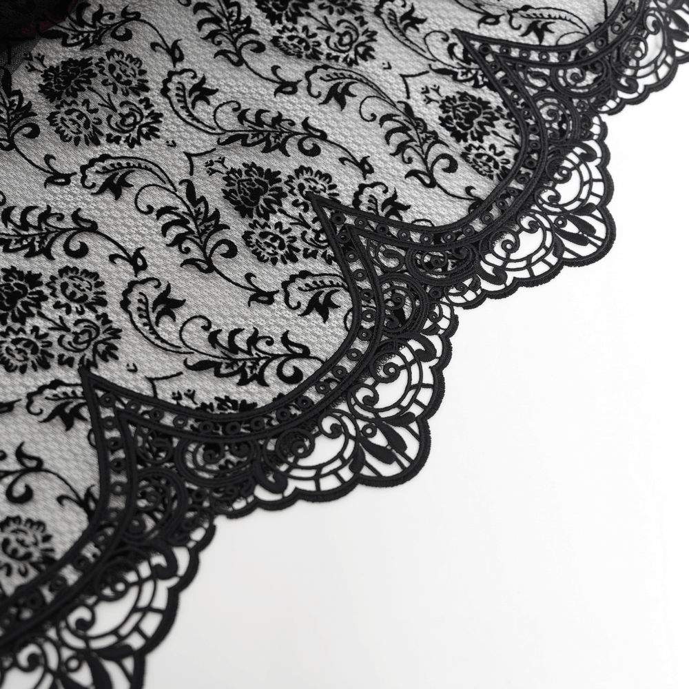 US SALE of Chic Lace and Tulle Gothic Dress with Skeleton Print - image 11