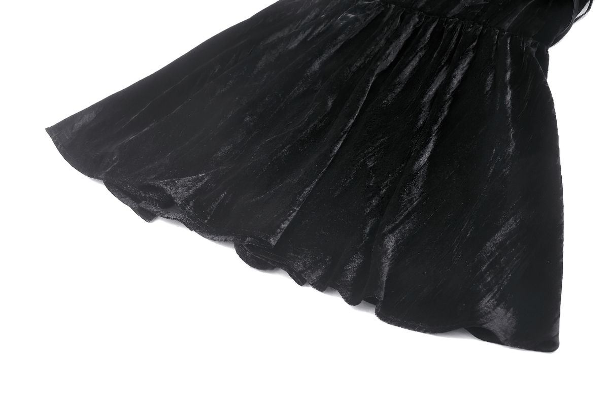 Chic Lace Detailed Gothic Dress with Flared Sleeves - image 11