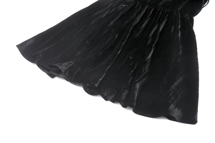 Chic Lace Detailed Gothic Dress with Flared Sleeves - image 11