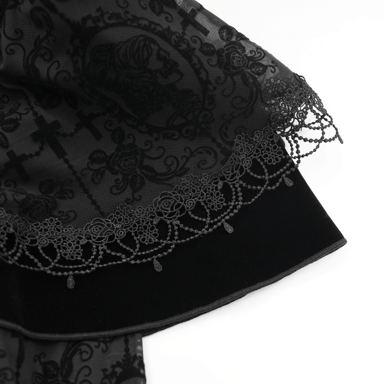 Chic Lace Dress with Bell Sleeves and Floral Accents - image 7