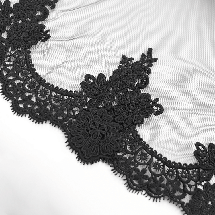 Chic Lace Dress with Bell Sleeves and Floral Accents - image 10