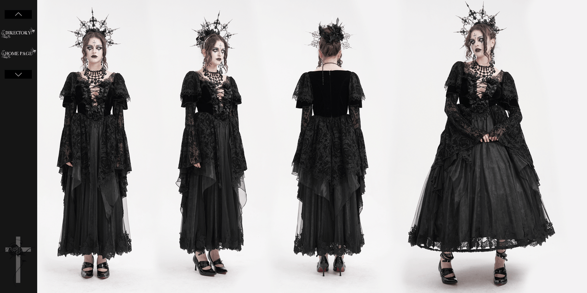 Chic Lace Dress with Bell Sleeves and Floral Accents - image 20