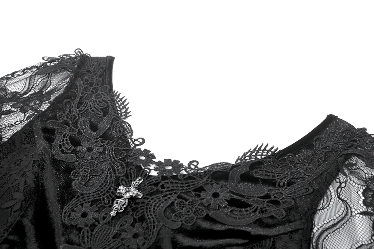 Chic Lace High Low Dress with Corset Back and Bell Sleeves - image 6
