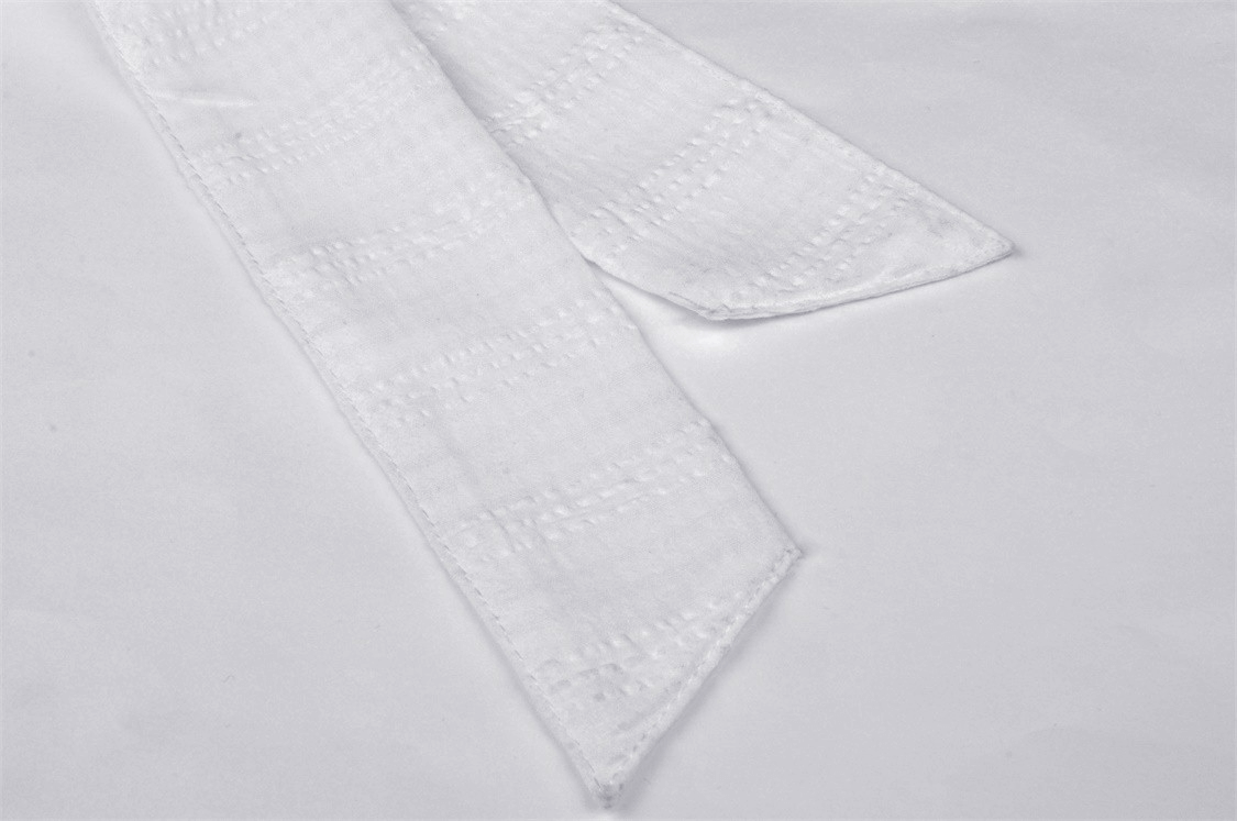 Chic Short Puff Sleeves Lace-Trimmed White Dress - image 14