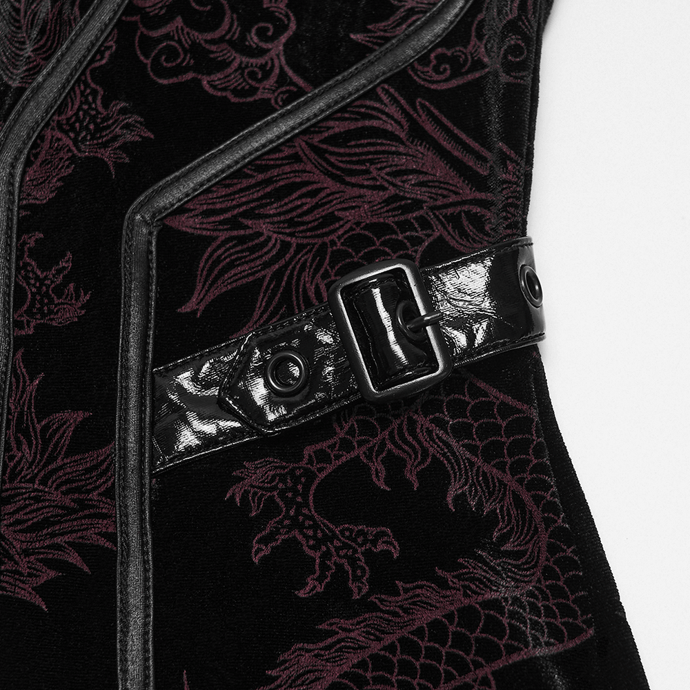 Cyber Chinese Dragon Mini Dress with Buckle Details - image 7