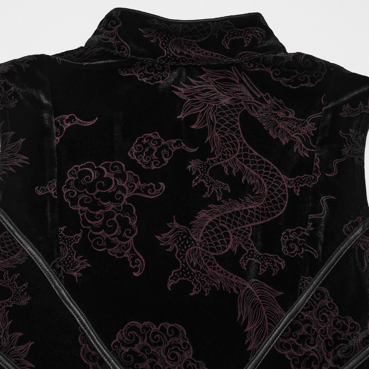 Cyber Chinese Dragon Mini Dress with Buckle Details - image 9