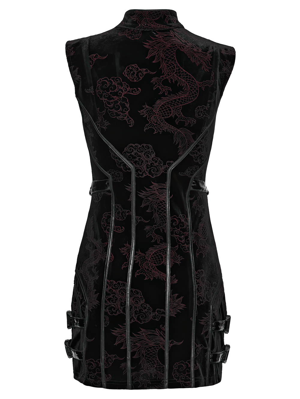 Cyber Chinese Dragon Mini Dress with Buckle Details - image 6