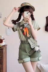 Green Bunny's Spring Journey Short Sleeves Ouji Lolita Blouse - Product - 5