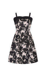 Black Folding Collar A-Shape Print Women's Punk Slip Dress - Product - 7