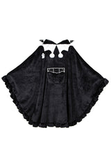 Black Bat Ruffle Hooded Sweet Lolita Coat Cloak - Product - 3