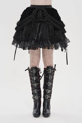 Black Multi-Layered  Tassels  Chain-Decorated Women's Gothic Skirt - Product - 7