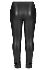 Red/Black Slim Side Zipper Elastic Fashion Hip-Lifting Thin Punk Women's Leggings - Product - 7