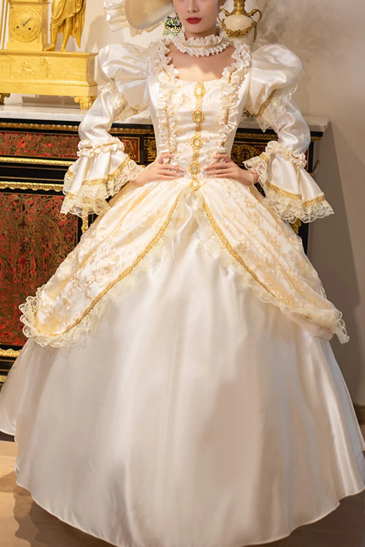 Champagne Medieval Court Cardigan Vintage Lolita Victorian Dress - Champagne - 1