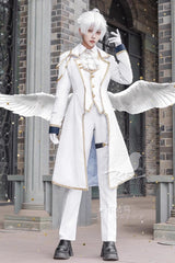 White Angel Prince Handsome Ouji Lolita Set (Including Coat, Shirt, Pants, Vest, Scarf) - Product - 2