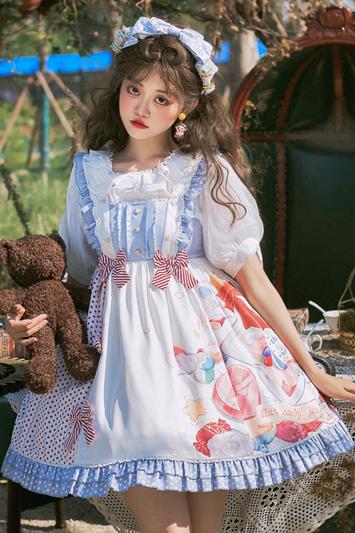 Candy Jar Print Ruffled Sweet Lolita JSK Dress - Product - 2