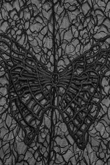 Black Long Sleeves Butterfly Embroidery Sheer Mesh Women's Gothic T-Shirt - Product - 5