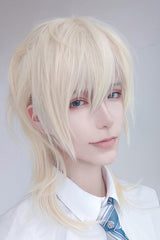Fluffy Light Golden Ponytail Ouji Wig - Light-Golden - 1