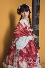 Wine White Tiger Print Chinese Style High Waisted Classic Lolita Jsk Dress - Product - 4