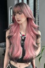 Harajuku Y2K Ombre Long Fluffy Loose-Wavy Sweet Lolita Wig with Full Bangs 2 Colors - Product - 7