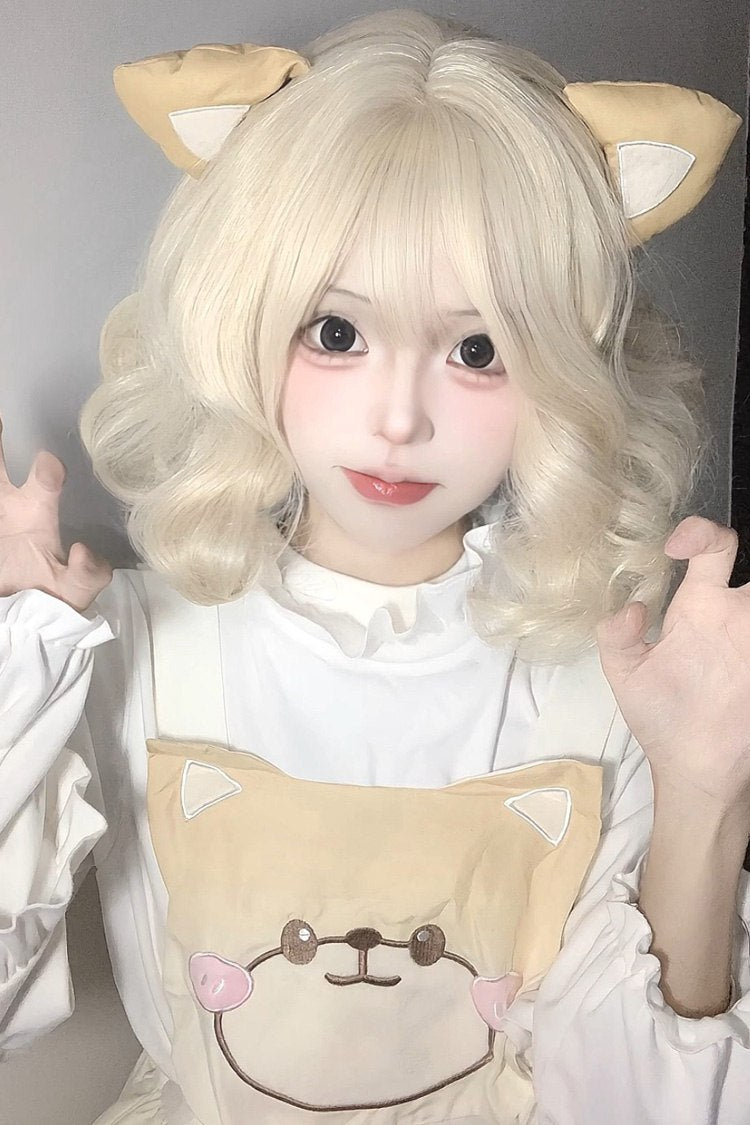 Natural Small Curls Short Sweet Lolita Wig 3 Colors - Product - 4