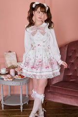 [Afternoon Tea] Long Sleeves Print Ruffle Bowknot Lace Sweet Jirai Kei Plus Size Dress 3 Colors - Product - 3