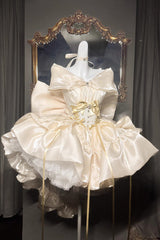 Gold [Proxima Centauri] Off Shoulder Ruffle Bowknot Sweet Princess Lolita Dress - Gold - 1