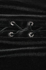 Black/Red Ruffle Rose Embroidery Lace-Up Women's Gothic Fishtailed Skirt - Product - 6