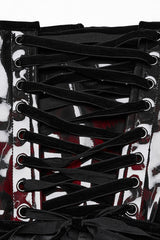 Black/Red Gradient Patent Leather Women's Gothic Underbust Corset - Product - 7