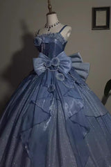Blue Capture The Stars Hanayome Bowknot Shiny Sweet Princess Lolita Jsk Dress - Product - 8