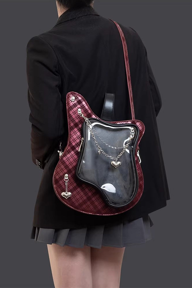 Guitar Heart Printed Chain-Decorated Sweet Lolita Itabag 3 Colors - Product - 2