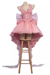Pink Humanoid Computer Angel Bowknot Lace Sweet Princess Lolita Jsk Dress - Product - 3
