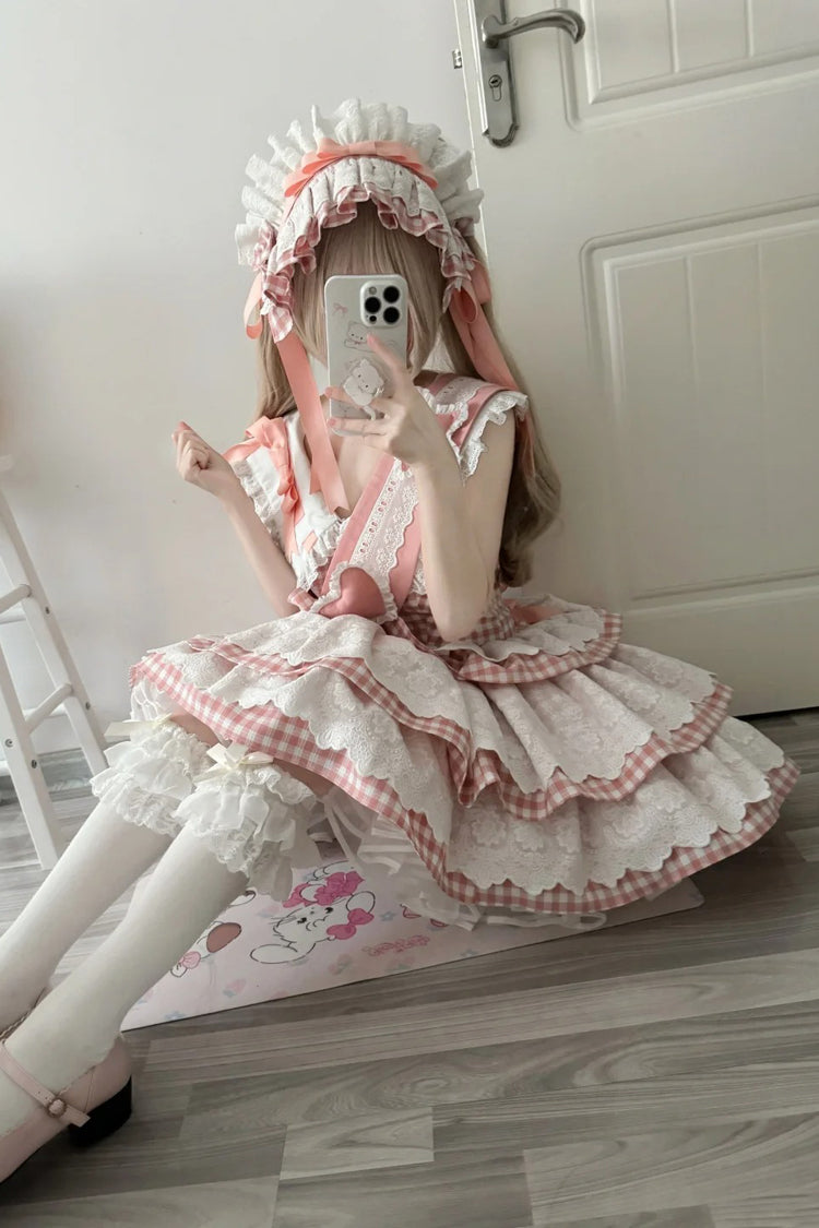 Pink [Star Grant Angel] Triple-Layered Print Ruffle Sweet Lolita Dress - Product - 7