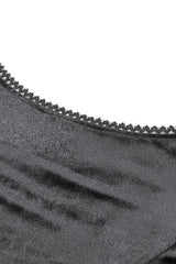 Black Square Collar Multi-Layered Lace Long Flared Sleeves Women's Gothic Palace Velvet Top - Product - 15