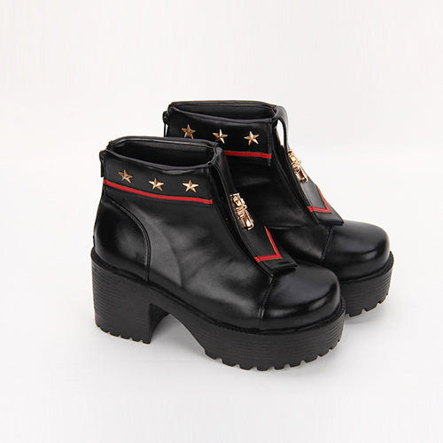 Navy Style Cross Decoration High Heel Sweet Lolita Boots - Product - 6