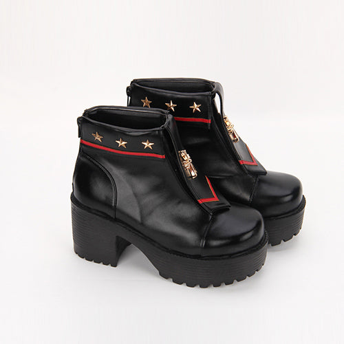 Navy Style Cross Decoration High Heel Sweet Lolita Boots - Product - 6