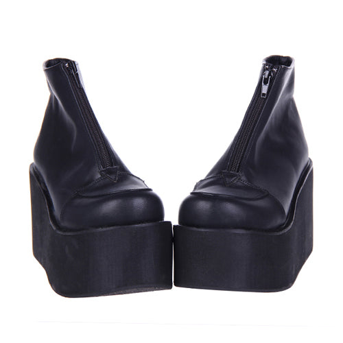 Black Platform Short Classic Lolita Boots - Product - 3