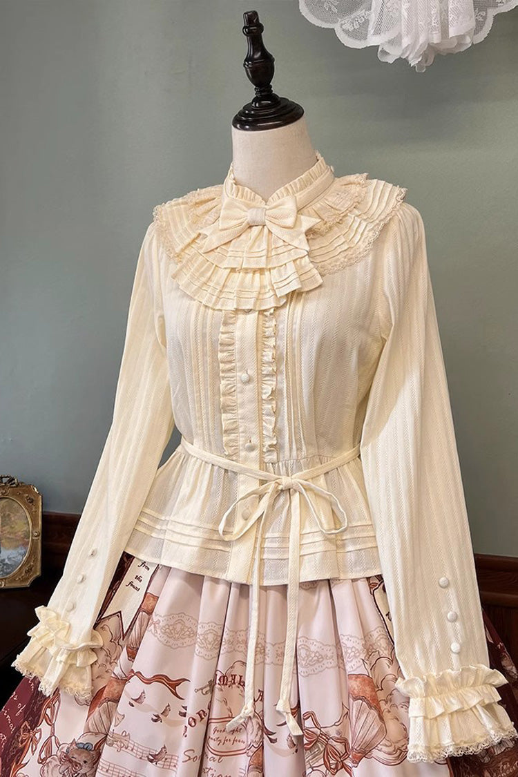 [Fox Band] Long Sleeves Ruffle Lace Sweet Lolita Blouse 3 Colors - Product - 3
