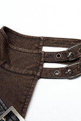 Women's Stand Collar Rivet Buckle Steampunk One-Arm Jacket 2 Colors - Product - 13