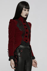 Gothic Long Puff Sleeves Hollow Womens Swallowtail Short Coat Jacket 2 Colors - Product - 9