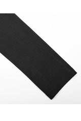 Black Punk Knitted Print Splicing Concave And Convex Webbing Decoration Long Sleeve Men's T-Shirt - Product - 8