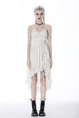 White Floral Lace Lace-Up Women's Steampunk Slip Cocktail Dress - Product - 5
